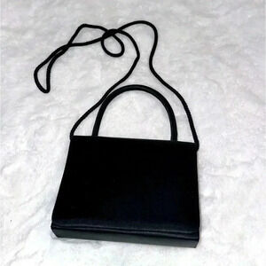 Vintage La Regale Black Evening Satin Mini Purse HandBag Crossbody Elegant Fun